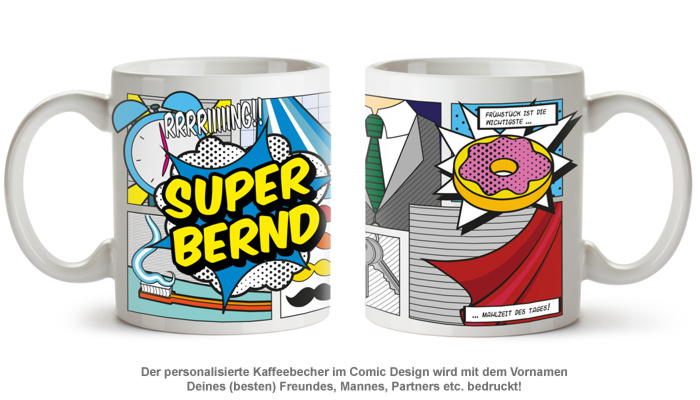 Personalisierte Comic Tasse - Super Mann 2317 - 1