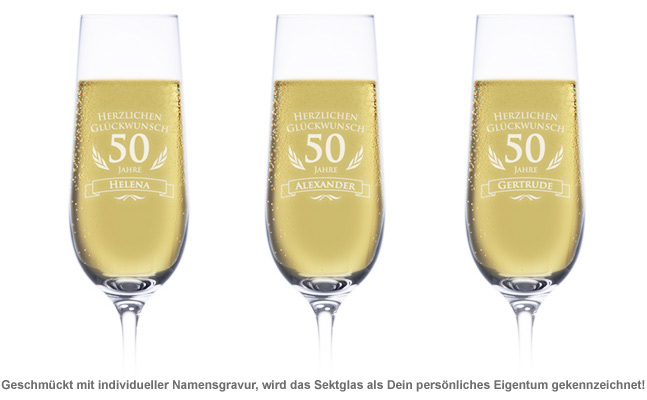 Sektglas zum 50. Geburtstag 1337 - 1