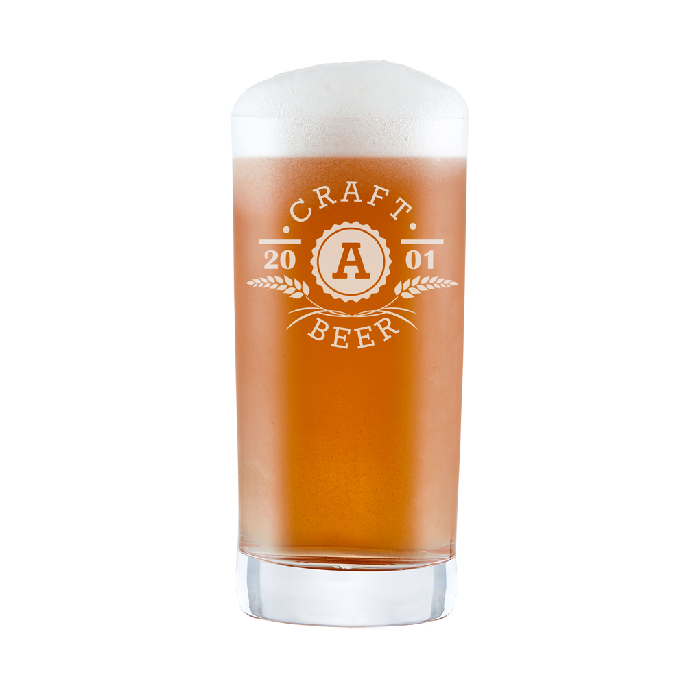 Craft Beer Glas mit Initialen Gravur - Ähren 3964 - 2