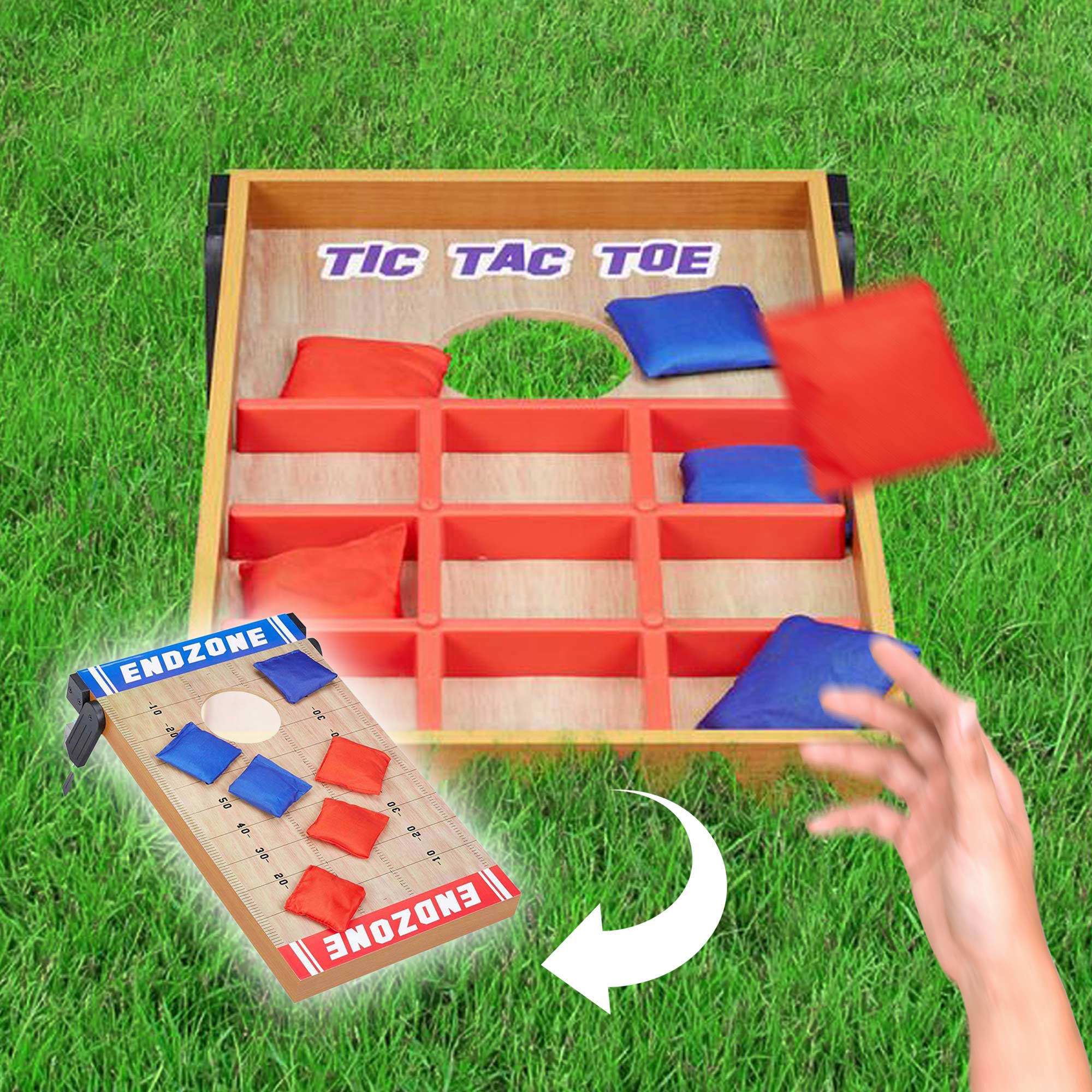 2in1 Cornhole Wurfspiel mit Tic-Tac-Toe 2178-MZ