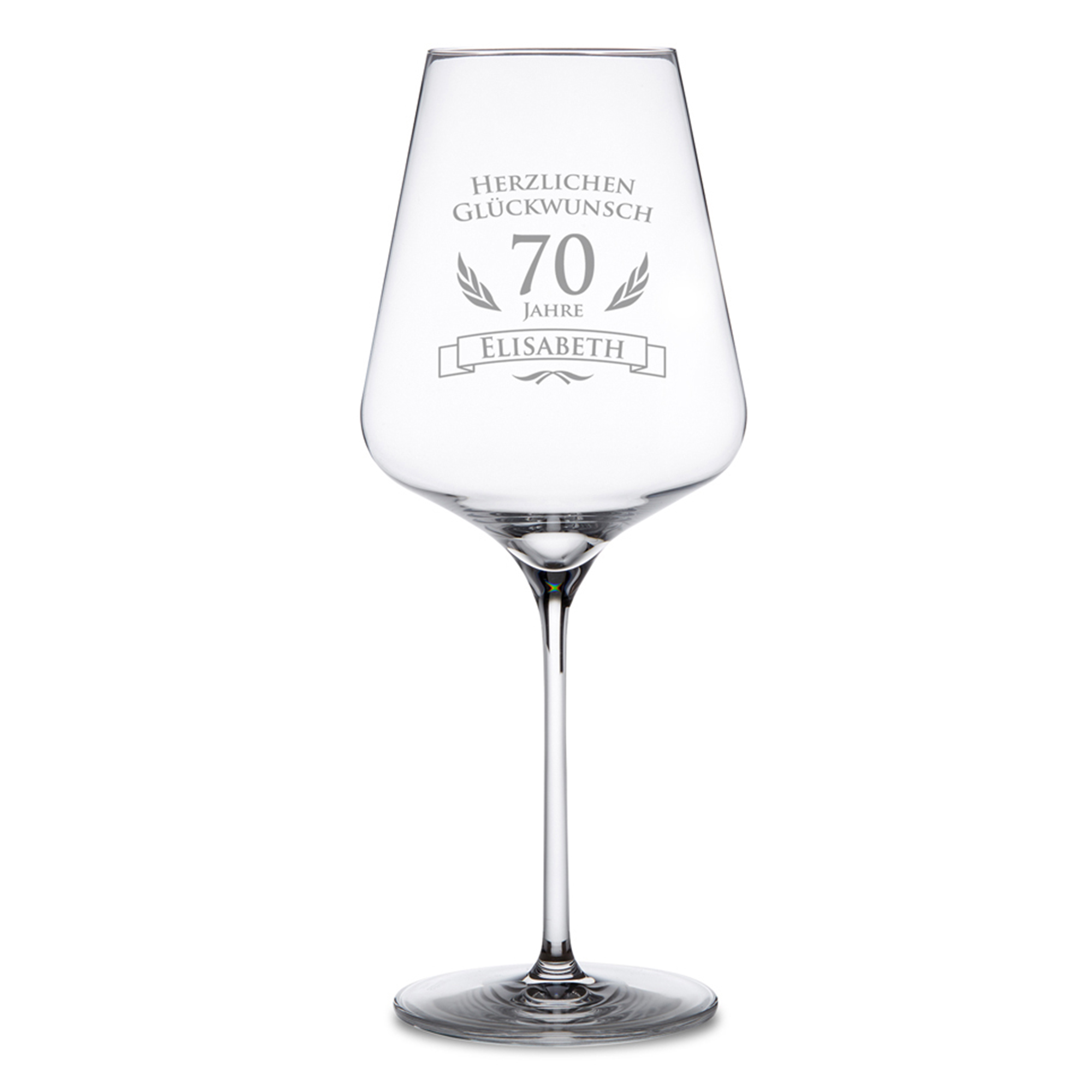 Weinglas zum 70. Geburtstag