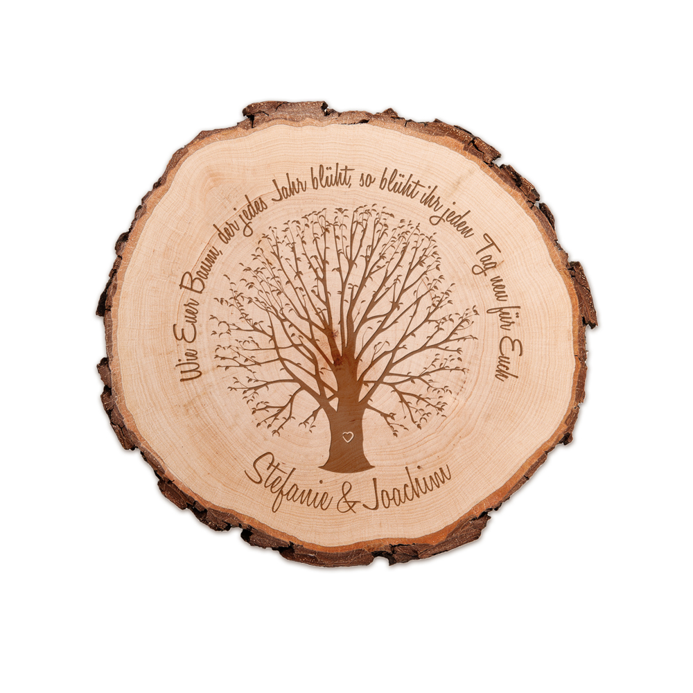Baumscheibe mit Gravur - Ehebaum 3955 - 1