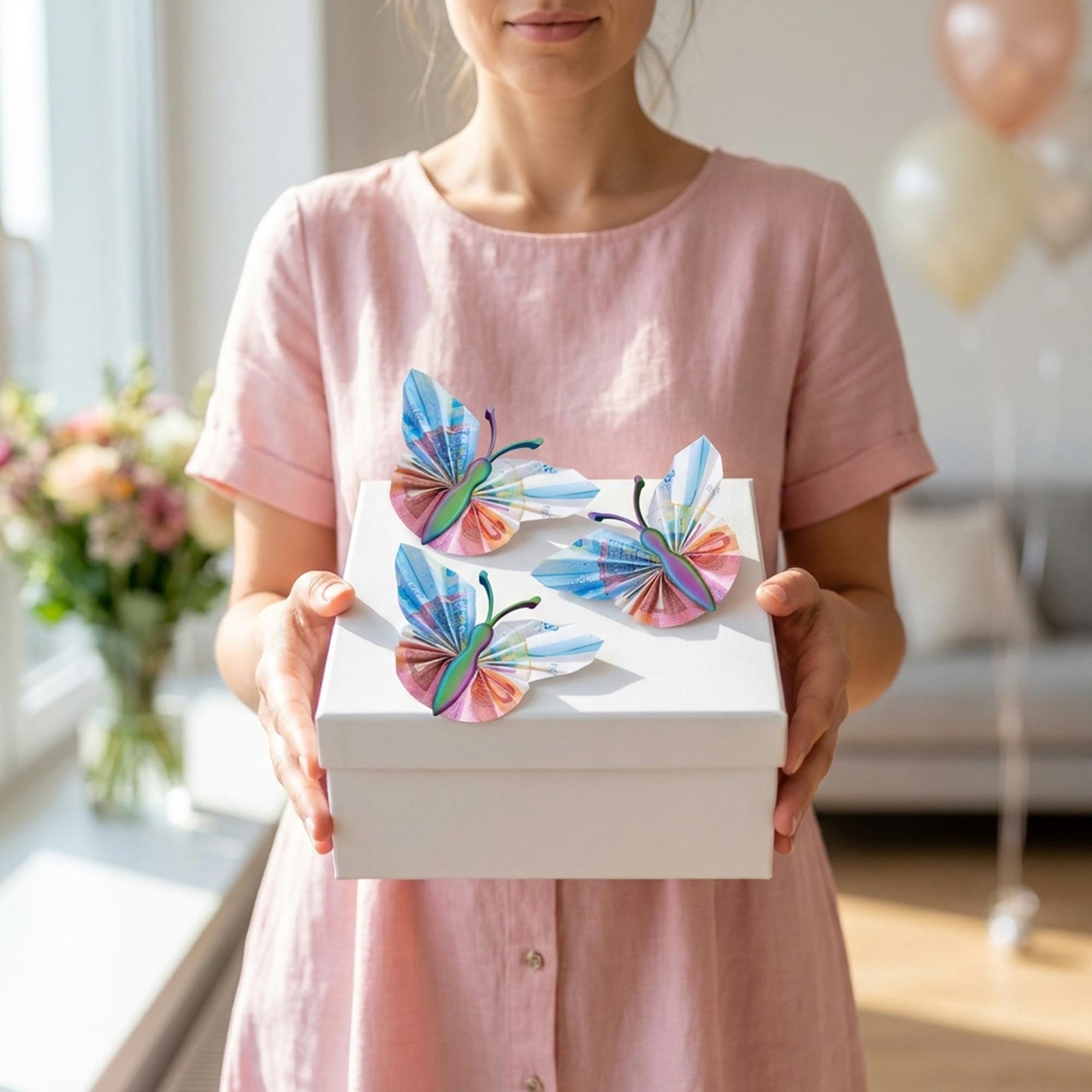 Geldgeschenk Schmetterling Farbverlauf – 3er Set Geschenkverpackung für Geld