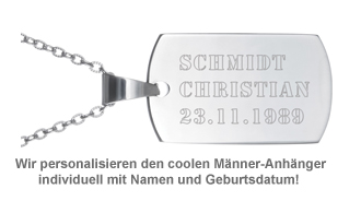 Army Dog Tag Kette mit Gravur für Männer - Armee 3267 - 1