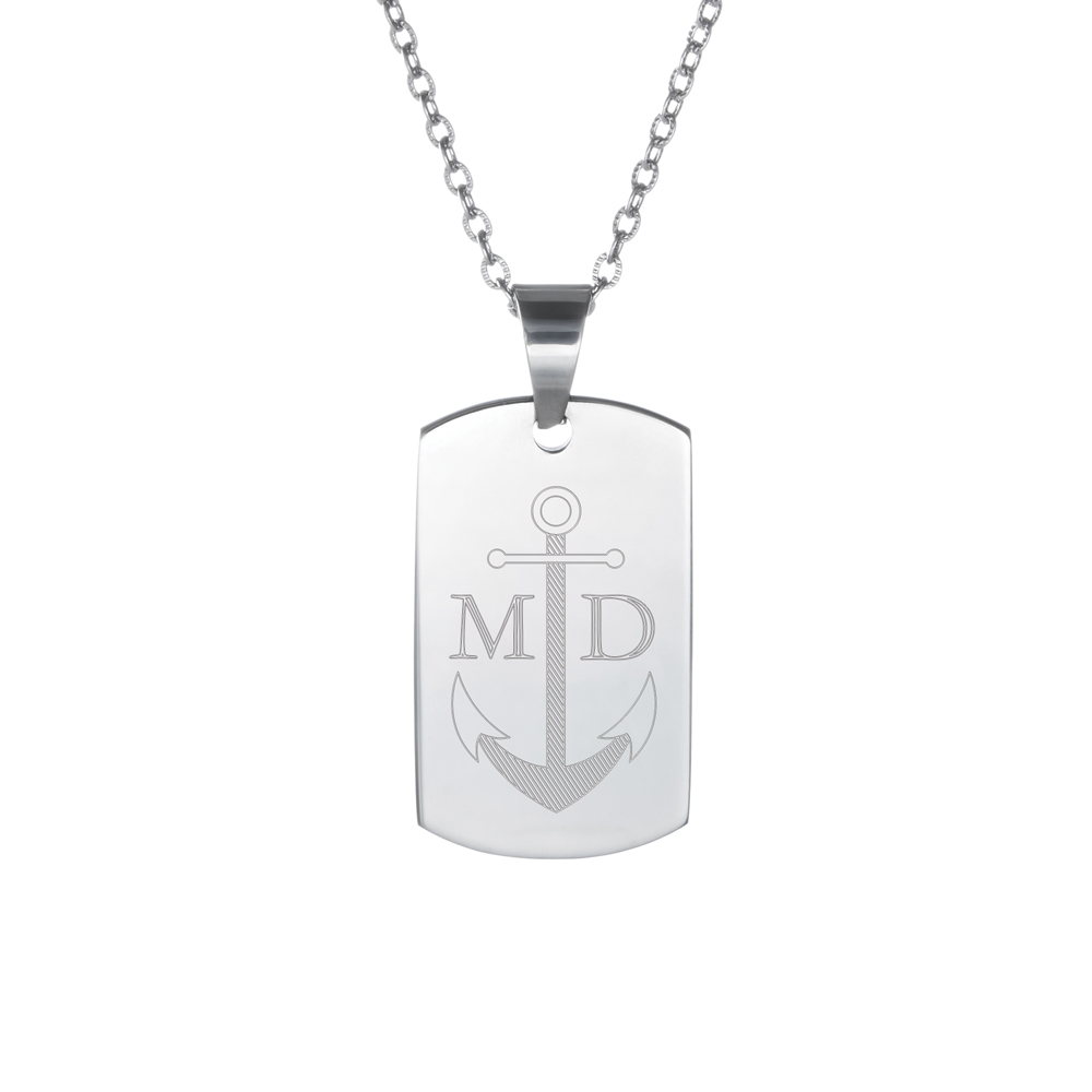 Army Dog Tag Kette mit Gravur für Männer - Anker 3266 - 4