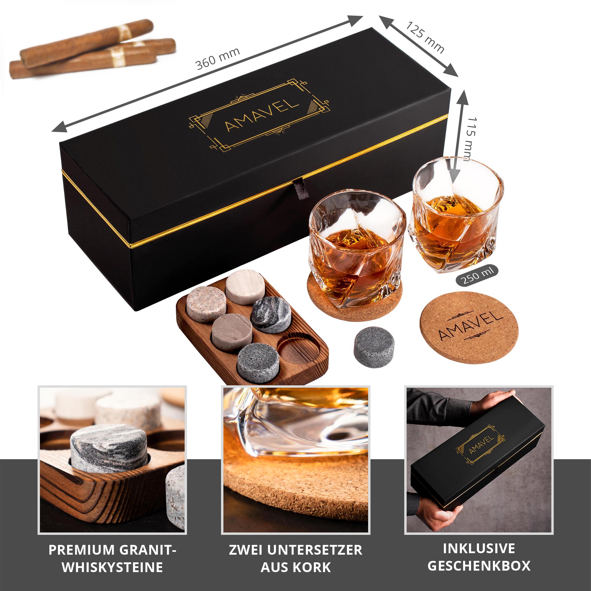 Whisky Set mit Whiskygläsern in edler Geschenkbox 0021-0002-EU-0000 - 4
