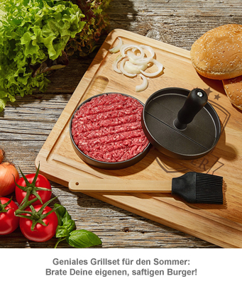 Burgerpresse mit Schneidebrett Grillset - Bester Papa