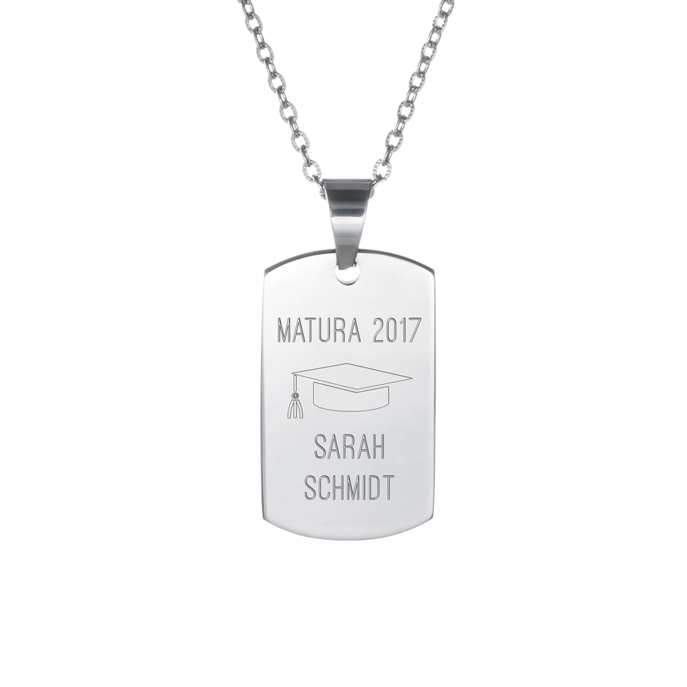 Army Dog Tag Kette mit Gravur - Matura 3082 - 3