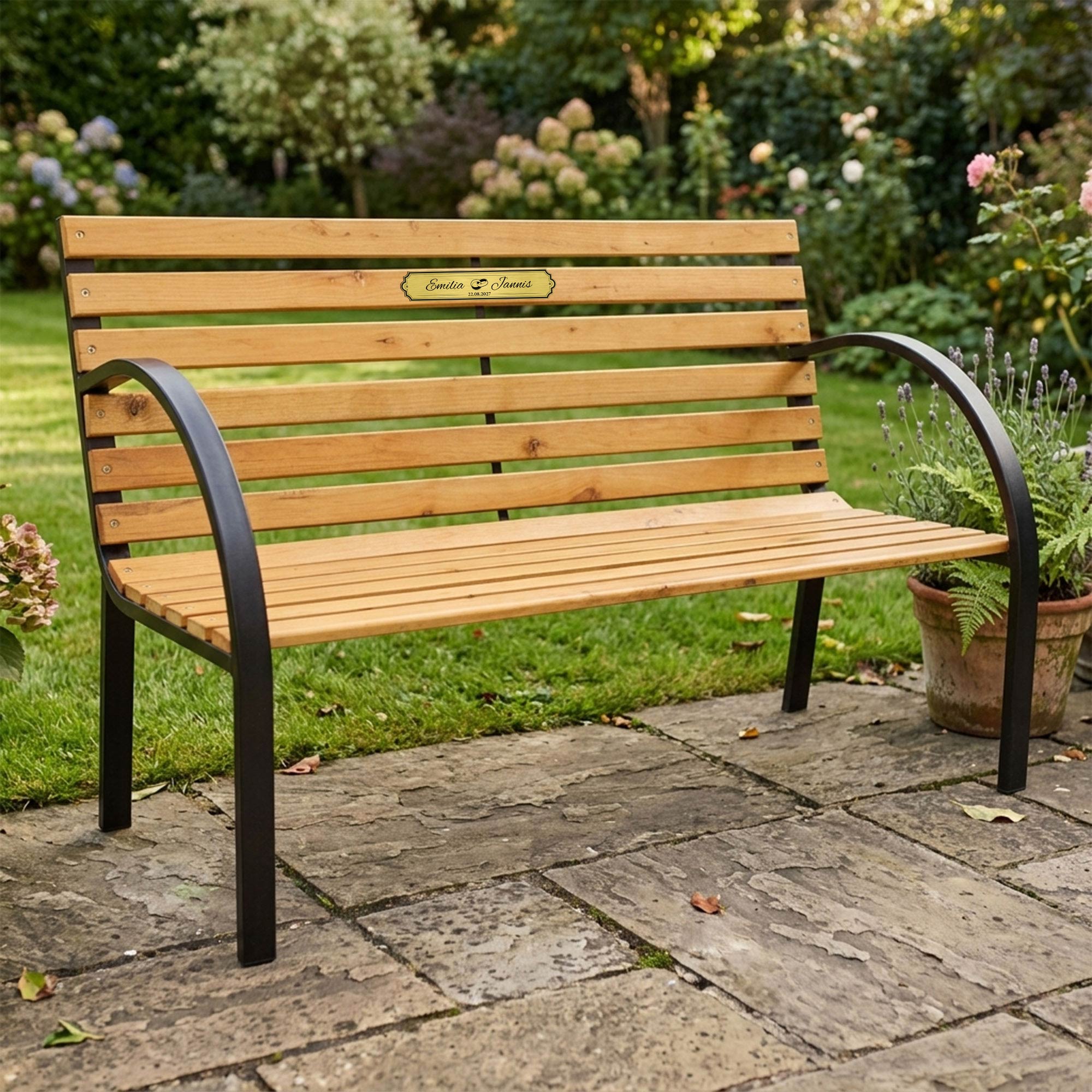 Personalisierte Hochzeitsbank 2 Sitzer - Schwarz Personalisierte Hochzeitsbank 2 Sitzer - Schwarz