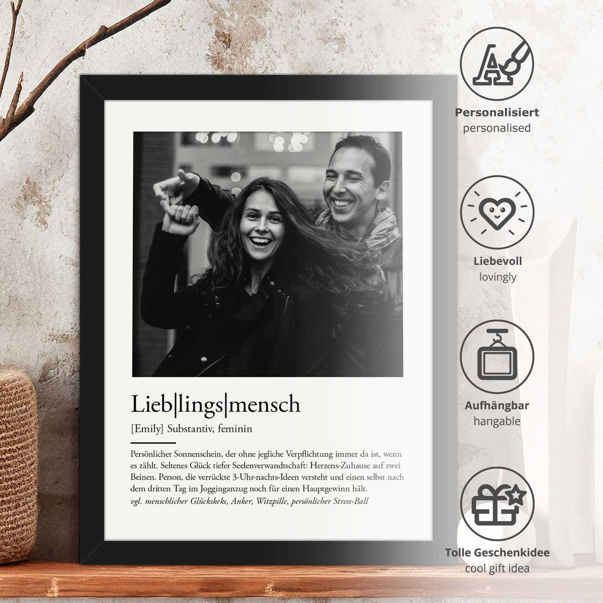 Definition Lieblingsmensch - personalisiertes Bild mit Foto
