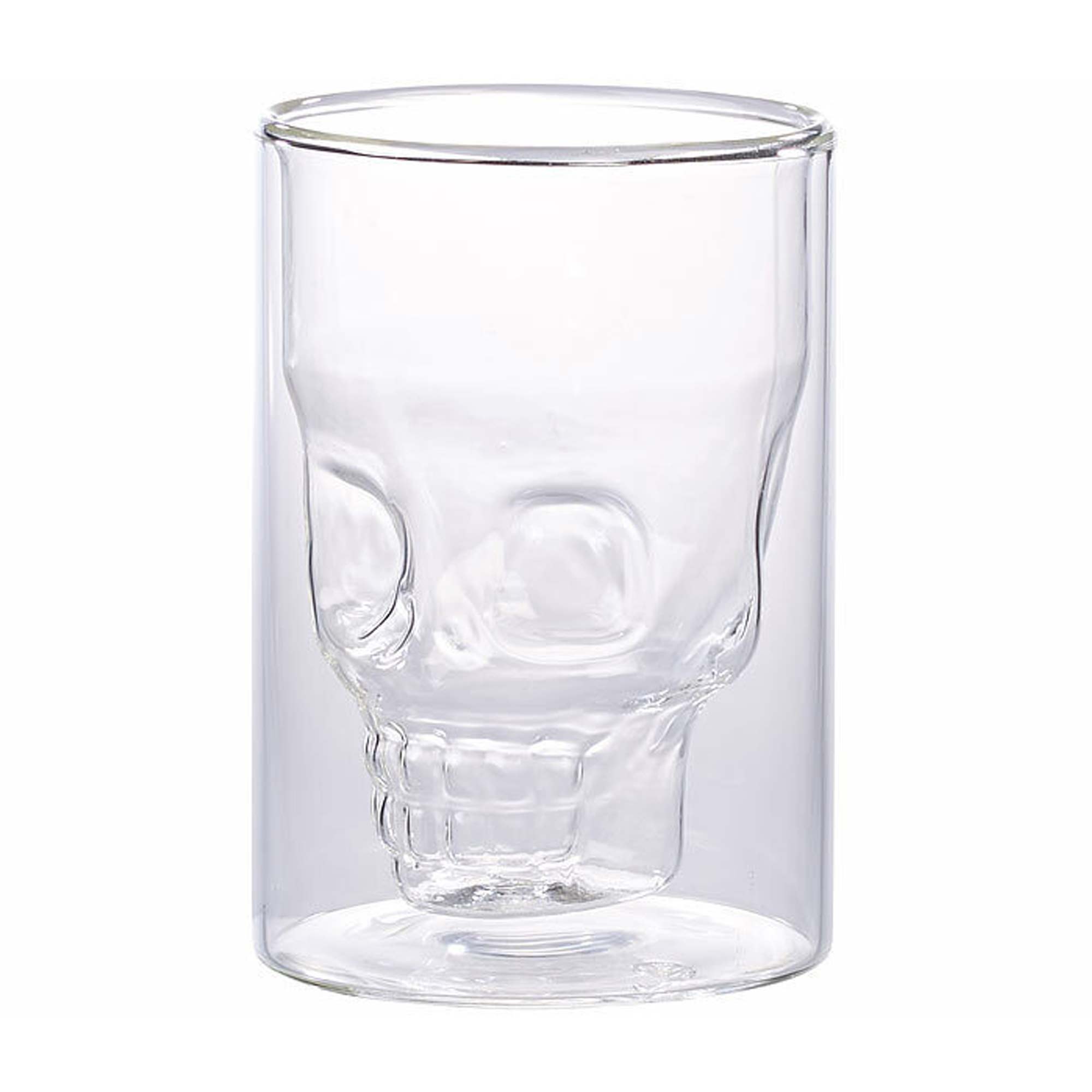 Doppelwandiges Trinkglas - Totenkopf