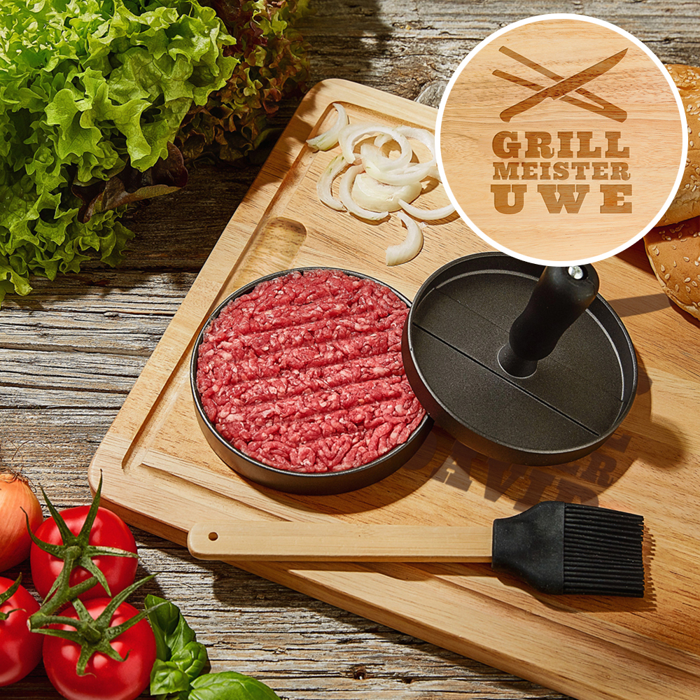 Burgerpresse mit Schneidebrett Grillset - Grillmeister 3563 Burgerpresse mit Schneidebrett Grillset - Grillmeister 3563