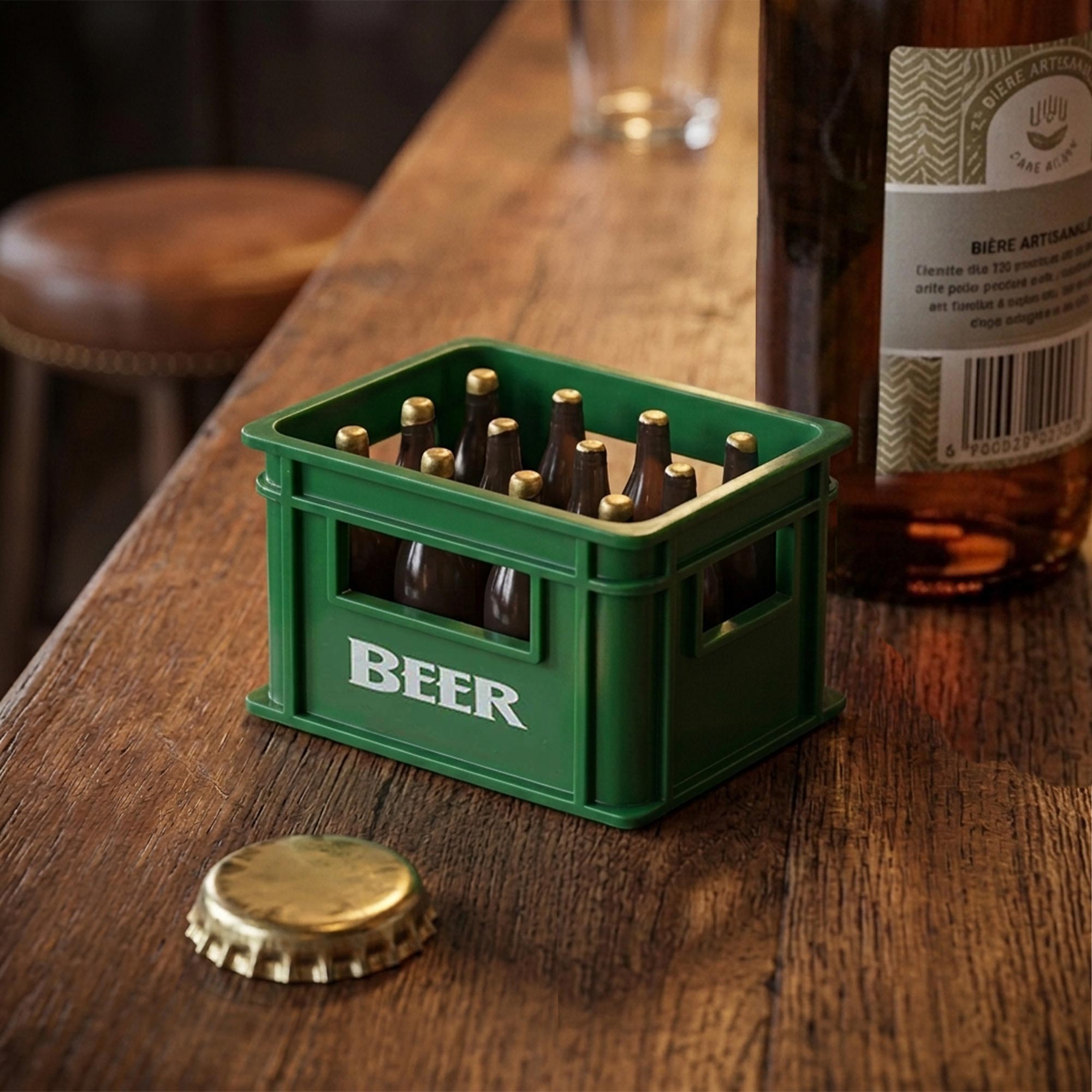 Flaschenöffner Bierkasten - Bieröffner mit Magnet Grün Flaschenöffner Bierkasten - Bieröffner mit Magnet Grün