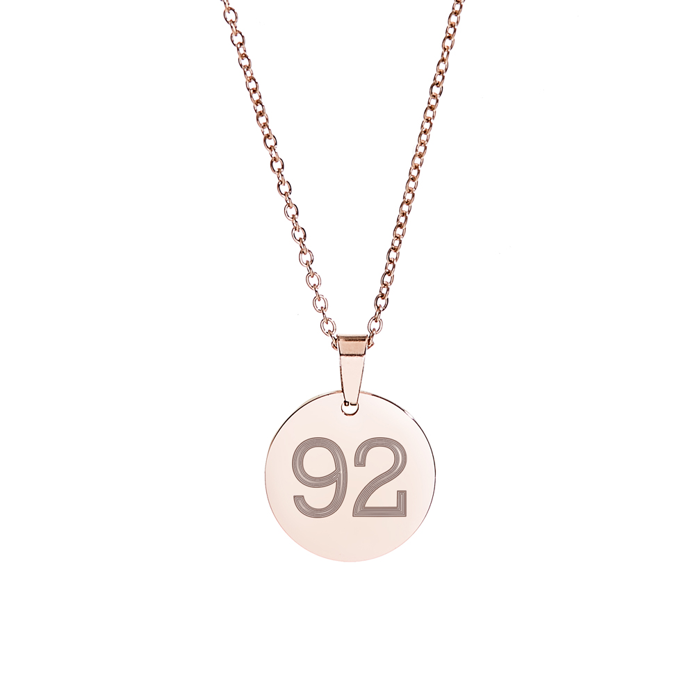 Runder Kettenanhänger Rosegold - Zahlen Gravur 3676 - 2