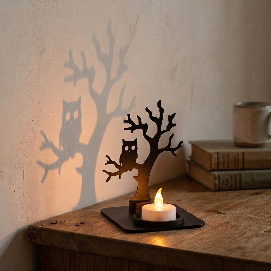 Halloween-Teelichthalter Komplettset – 5 Schattenmotive