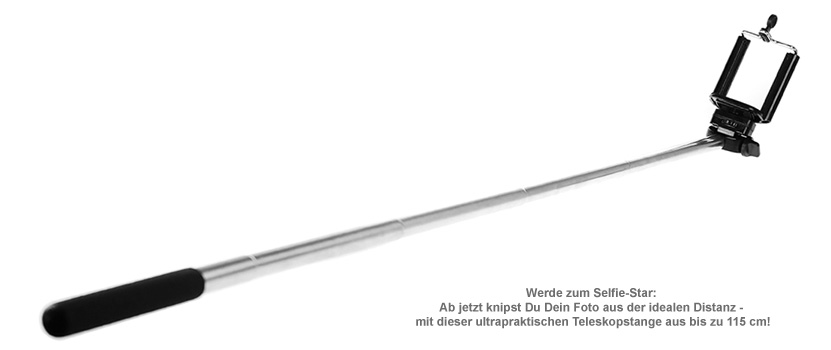 Selfie Stick - Ausziehbare Handyhalterung bis 60 cm 1849 - 1