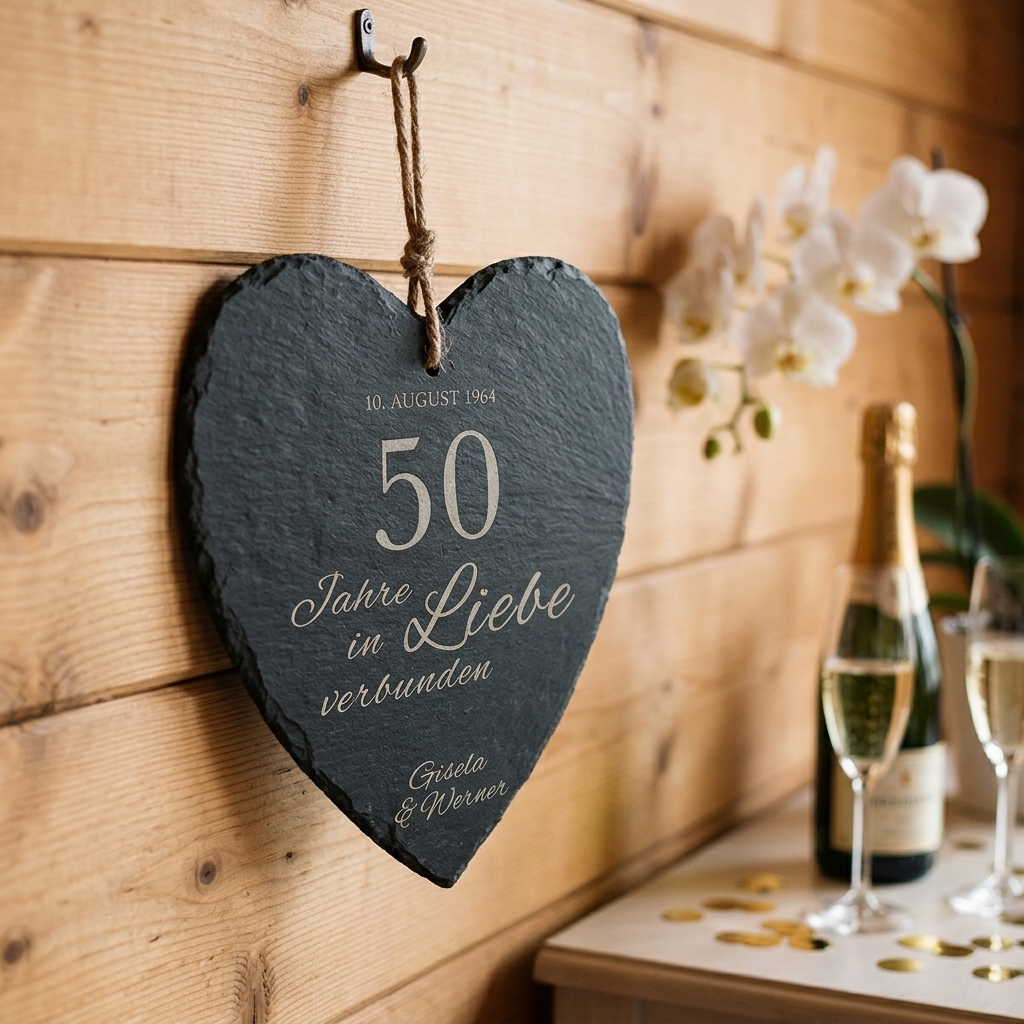 Schieferherz zur Goldenen Hochzeit Schieferherz zur Goldenen Hochzeit