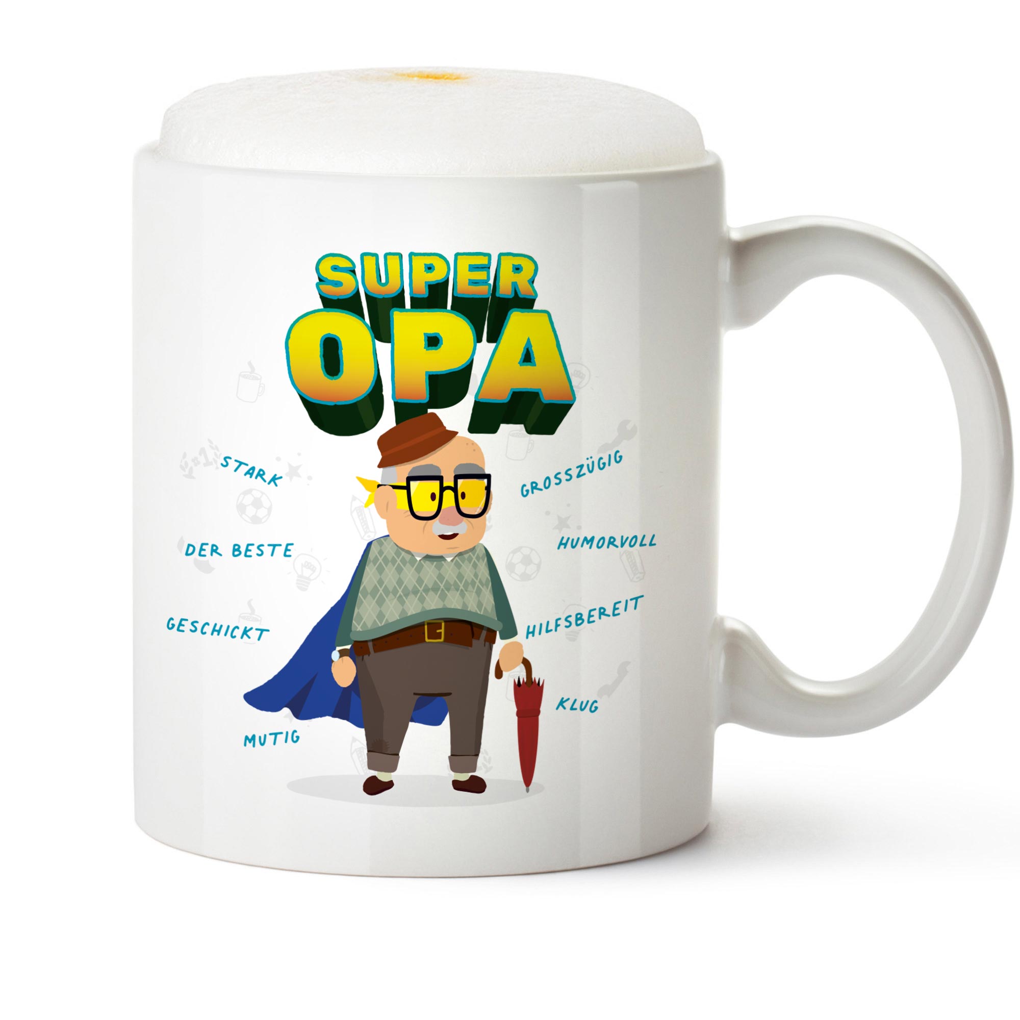 Tasse - Weiß - Super Opa - Standard