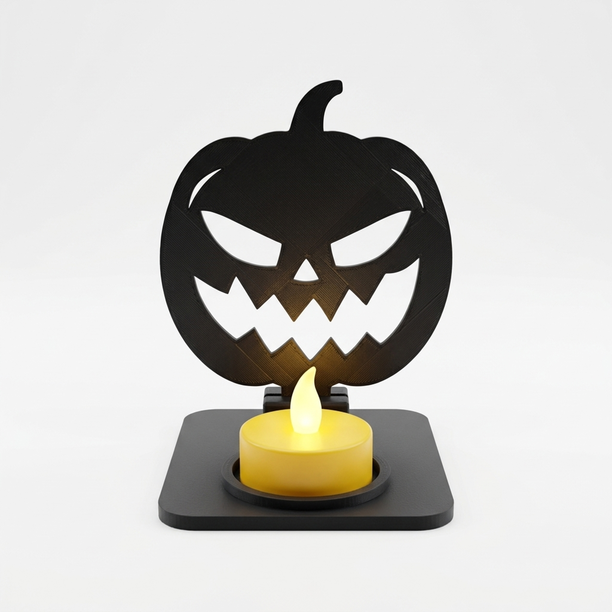 Halloween-Teelichthalter „Grusel-Kürbis“ – 2 Schattenmotive