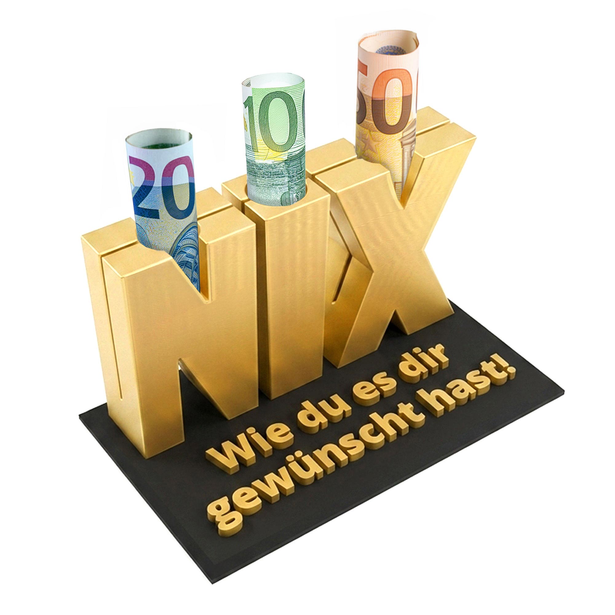 Das Nix Geschenk Gold - Geschenkverpackung für Geld & Gutscheine