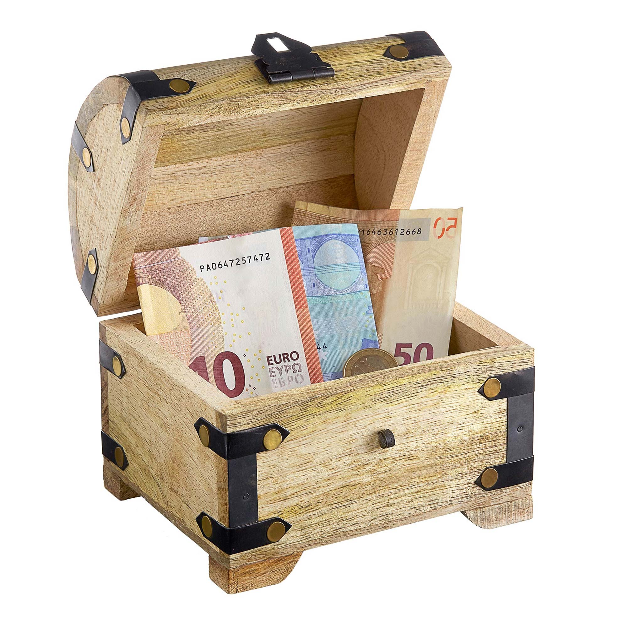 Geld Schatztruhe - Liebestauben Gravur Geld Schatztruhe - Liebestauben Gravur