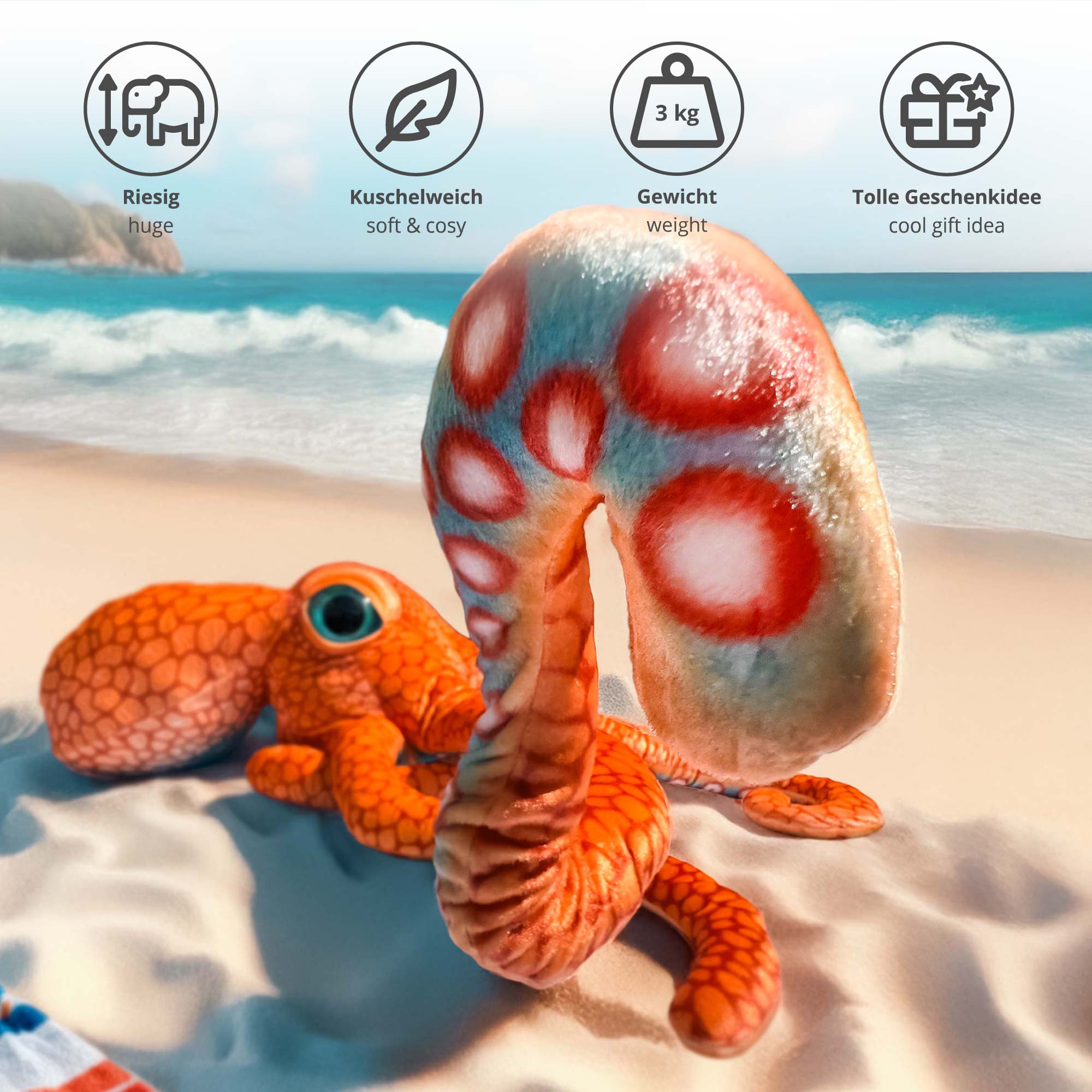 Riesen Oktopus - Kuscheltier & Kissen