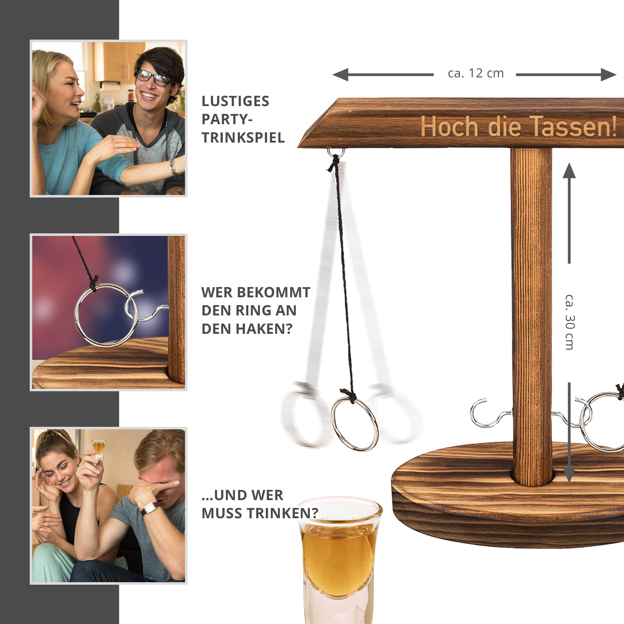 Ringewerfen Trinkspiel - Wurfspiel mit Gravur