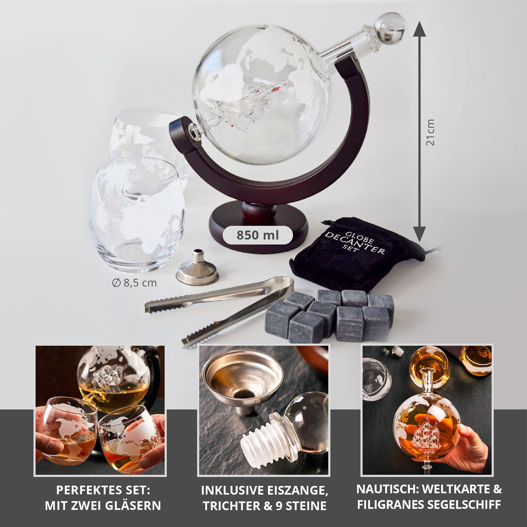 Premium Whisky Karaffen Set