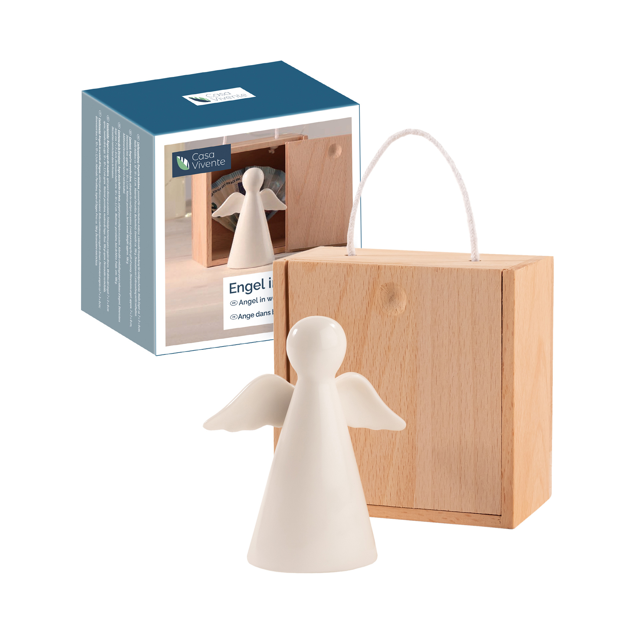 Porzellan Engel in Holzbox 0021-0006-EU-0000 - 4