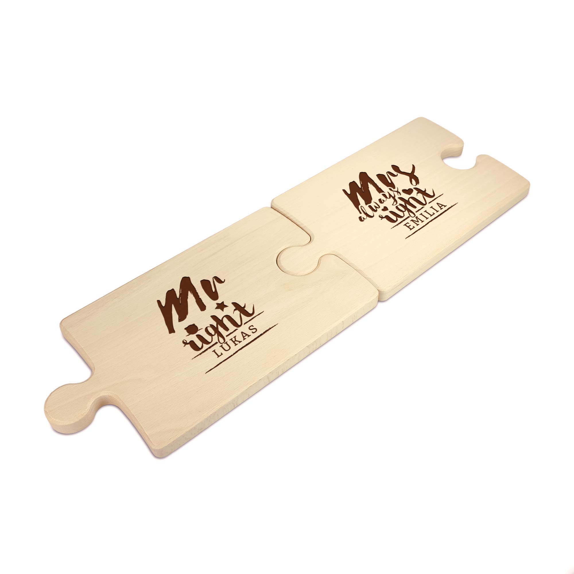 Personalisiertes Puzzle Brettchen Set - Mr & Mrs Right