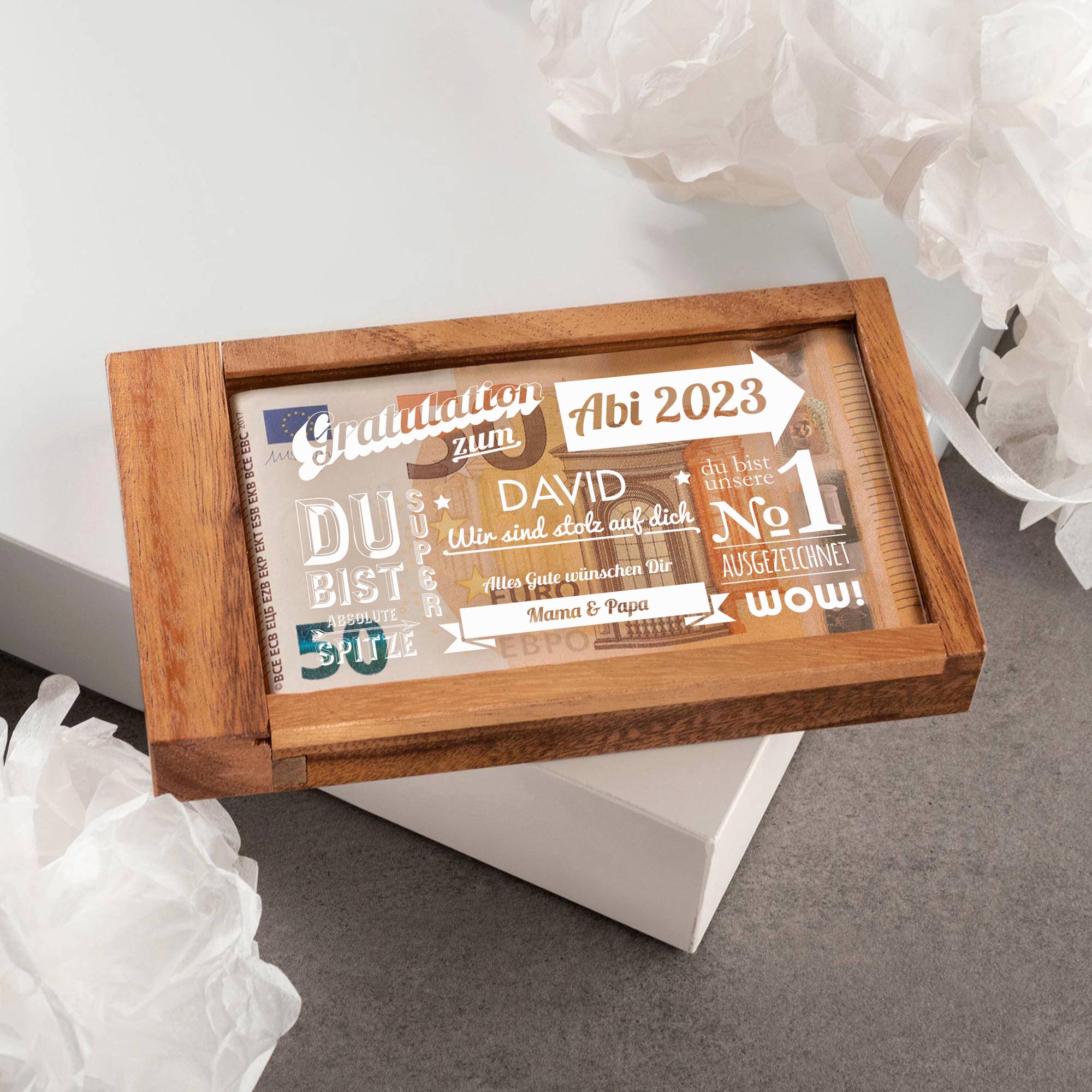 Magische Geldgeschenkbox zum Abitur - Collage Magische Geldgeschenkbox zum Abitur - Collage