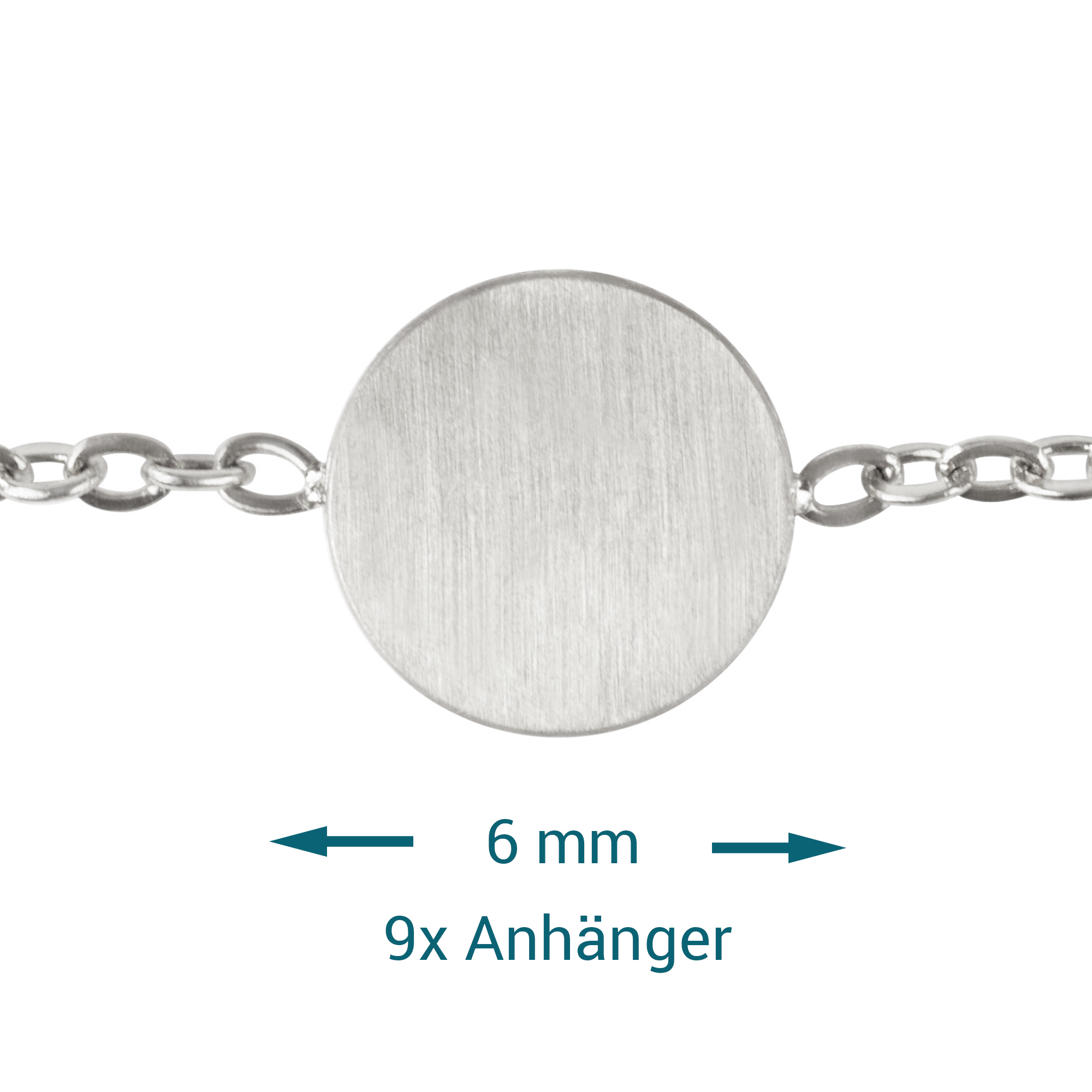 Layering Kette mit Plättchen - Silber 4024 - 10