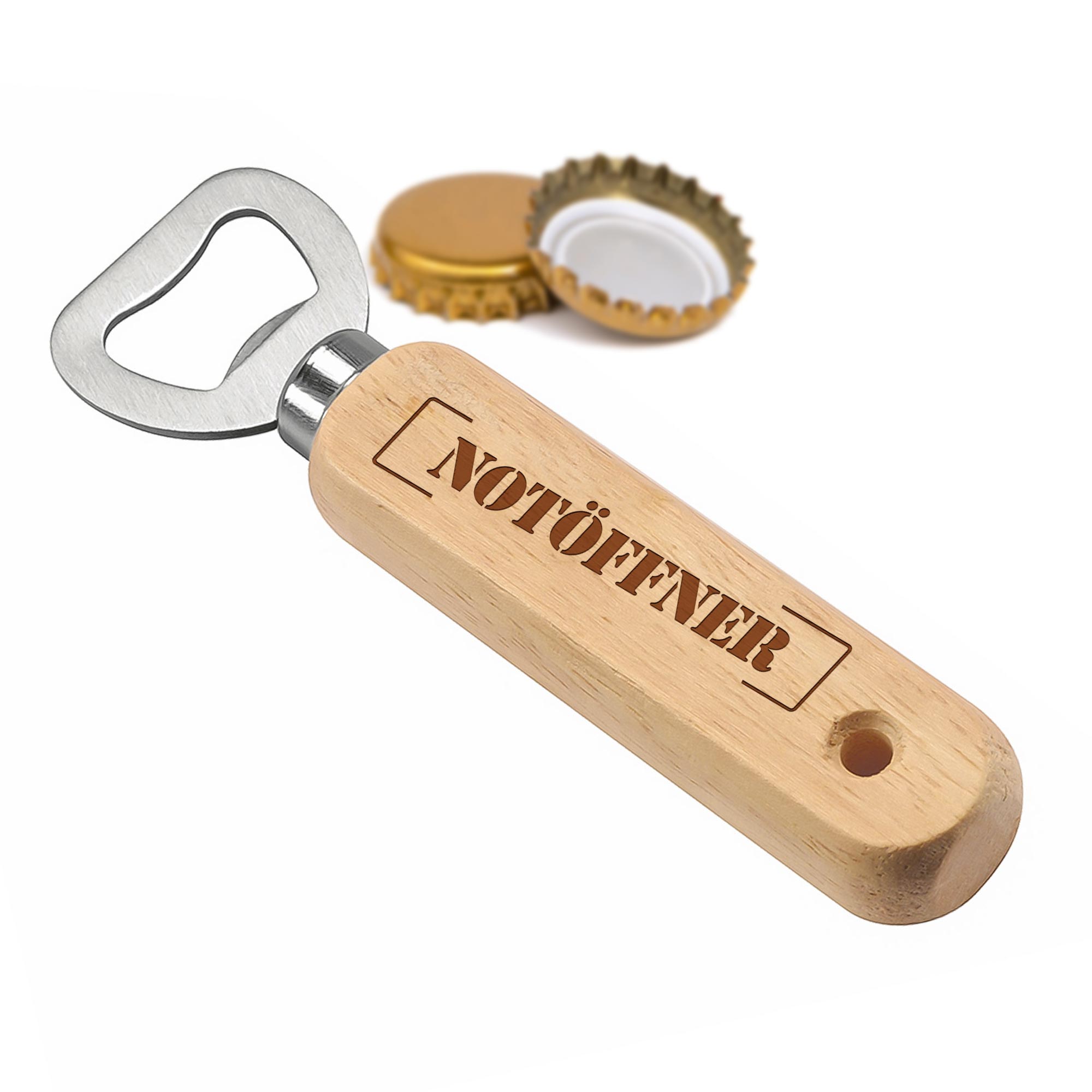 Personalisierter Flaschenöffner aus Holz - Stempel
