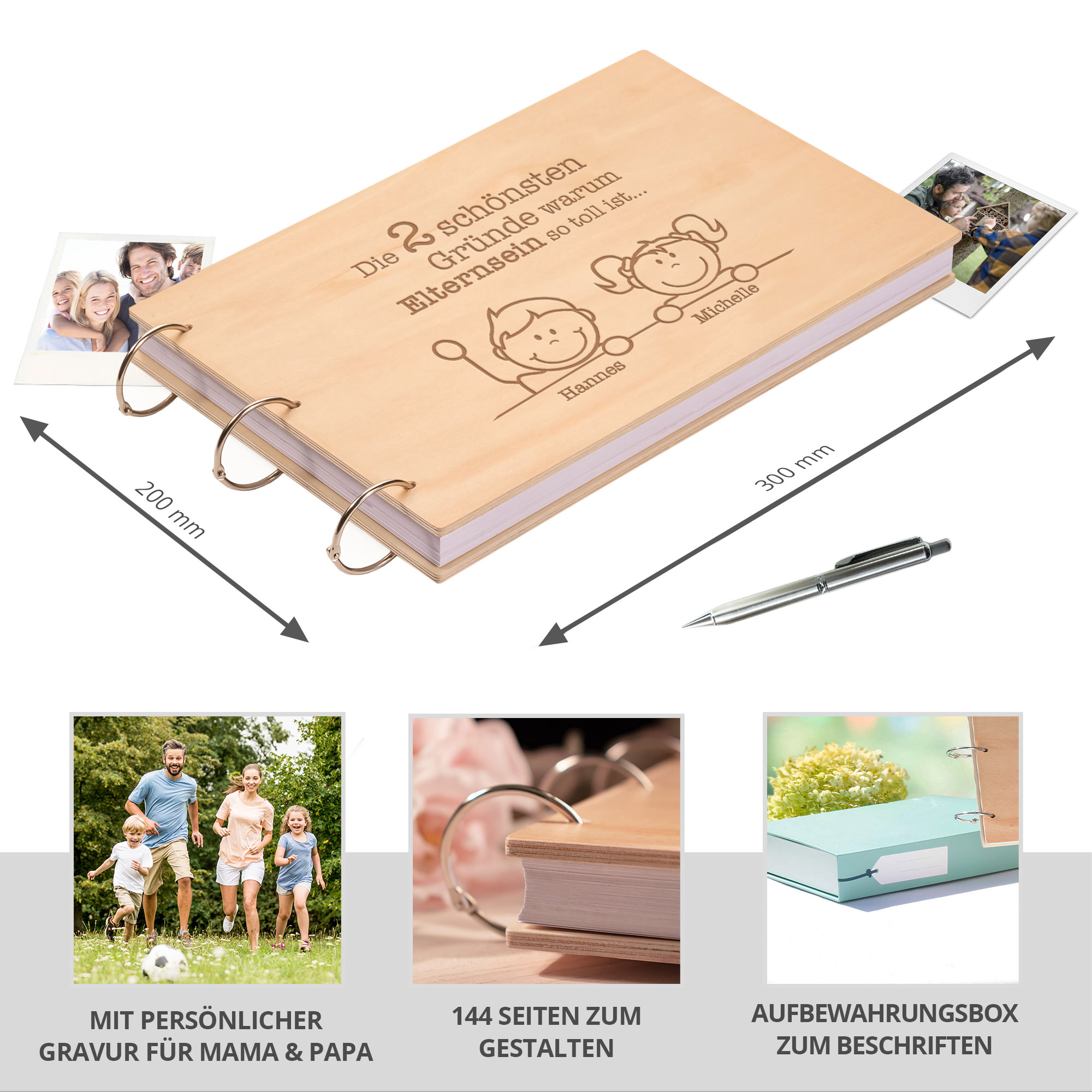 Fotobuch mit Holzcover - Elternsein 0021-0004-DE-0001 - 1