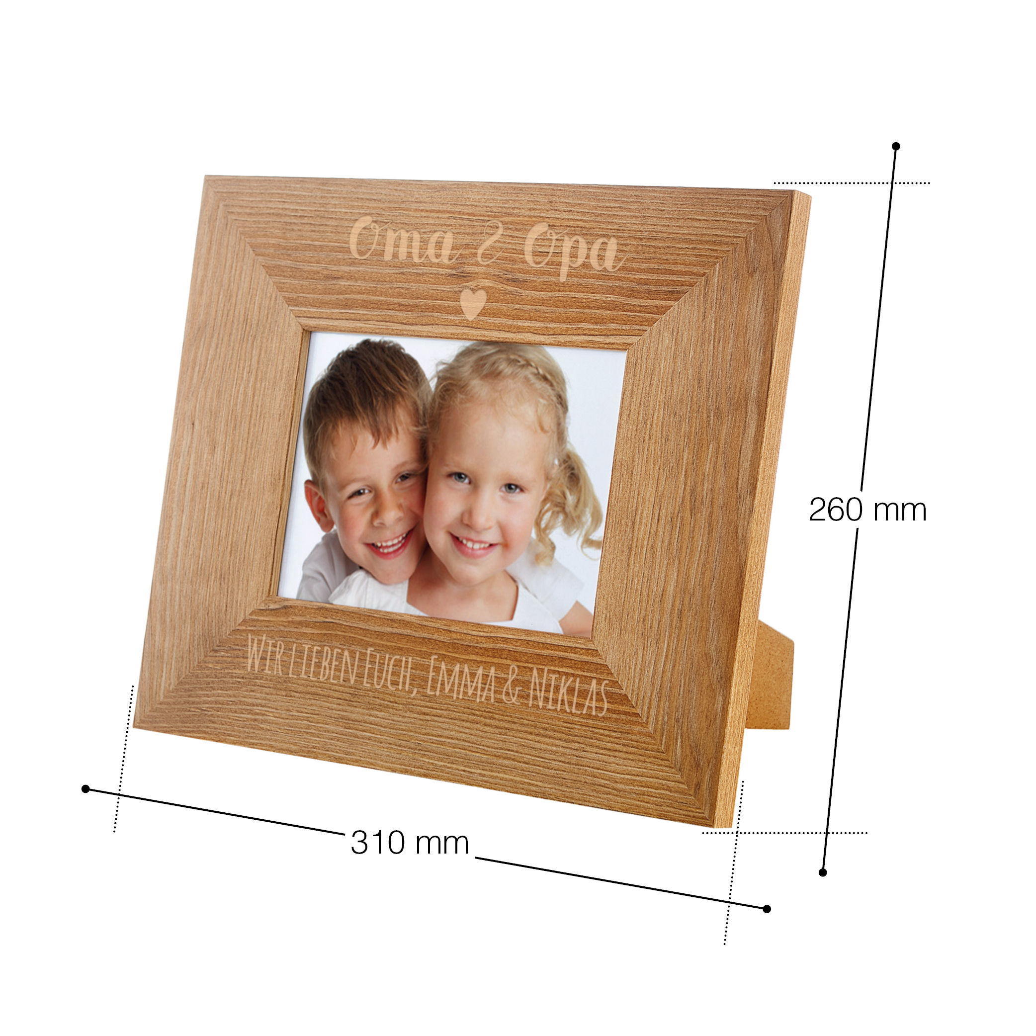 Personalisierter Bilderrahmen - Oma & Opa mit Herz