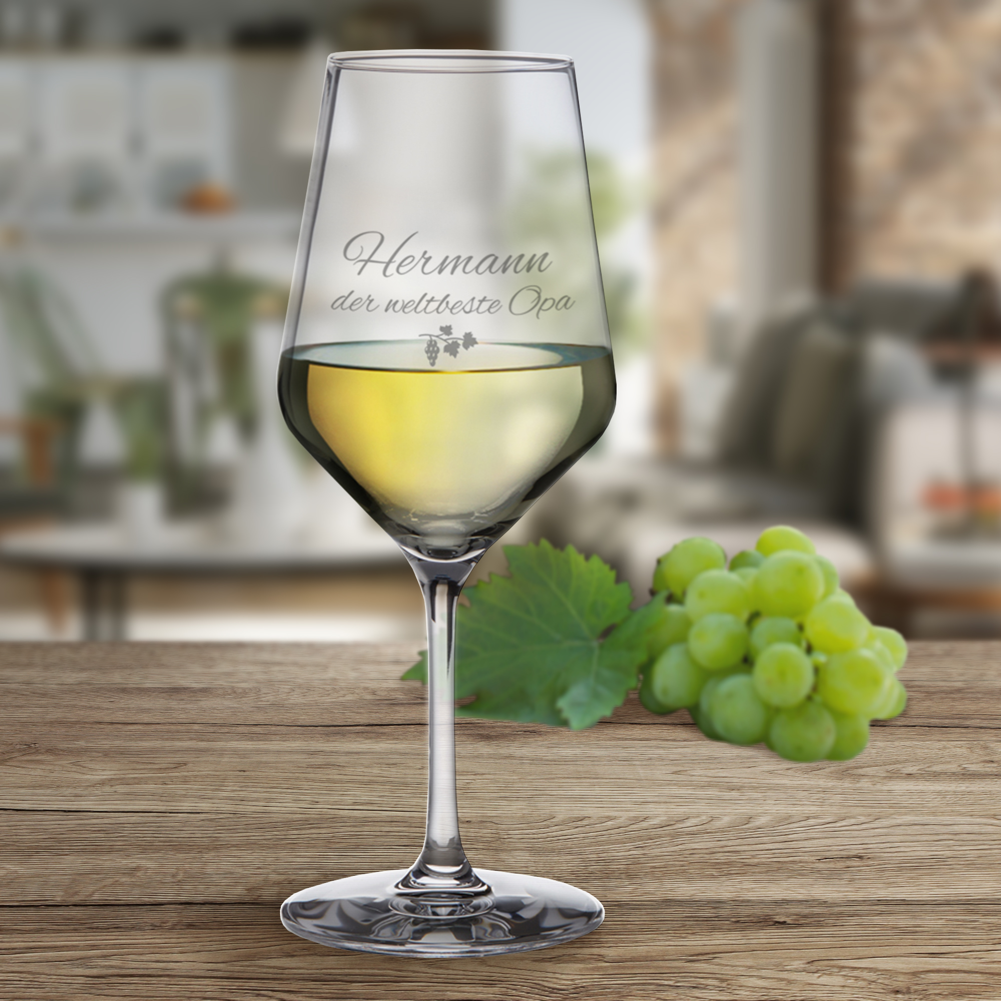 Weißweinglas mit Gravur - Bester Opa 1656