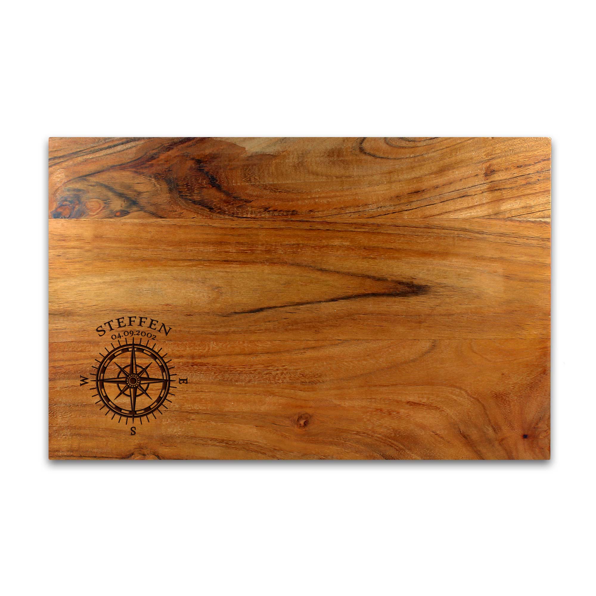 Schneideblock mit Griffmulden - Kompass Gravur