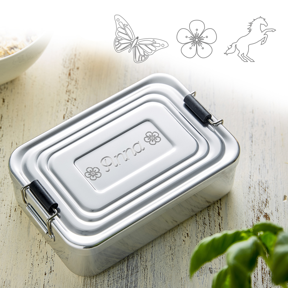 Gravierte Lunchbox für Mädchen - quadratisch 2576