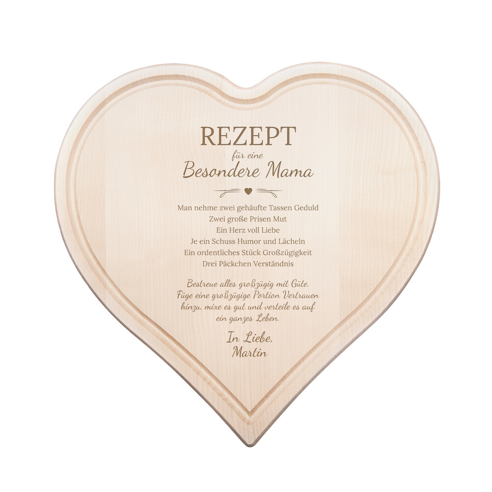 Herzbrett - Rezept Mama - Personalisiert