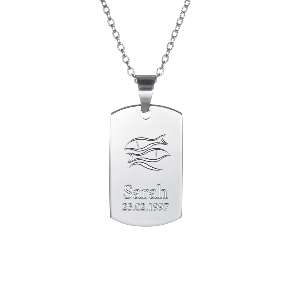 Army Dog Tag Kette mit Gravur - Sternzeichen 2737 - 4