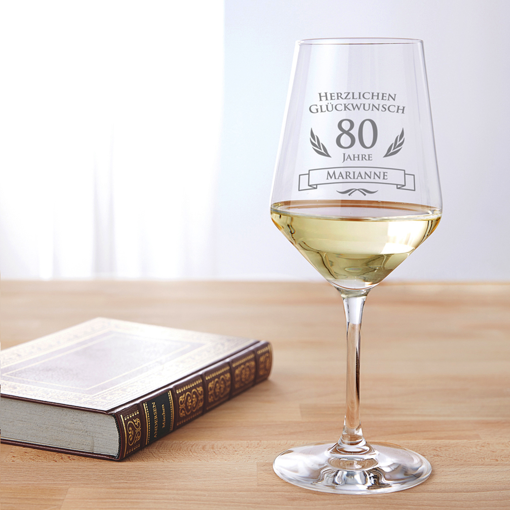 Weißweinglas zum 80. Geburtstag 2202 - 5
