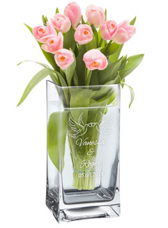 Vase Liebestauben - personalisiert 1391 - 2