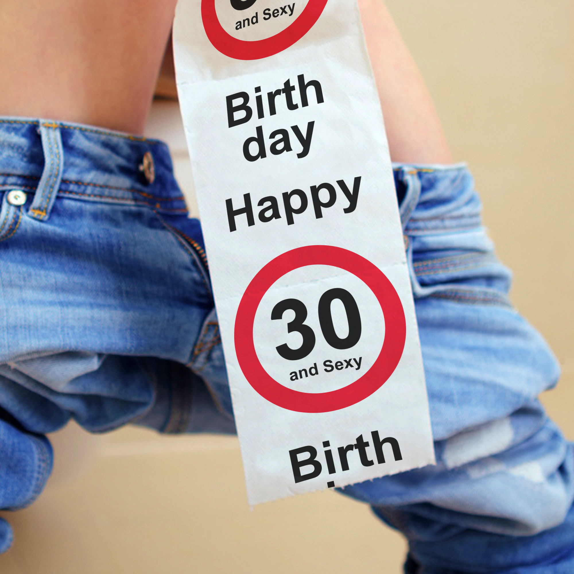 Toilettenpapier zum 30. Geburtstag