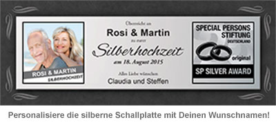 Schallplatte - personalisiert zur Silbernen Hochzeit