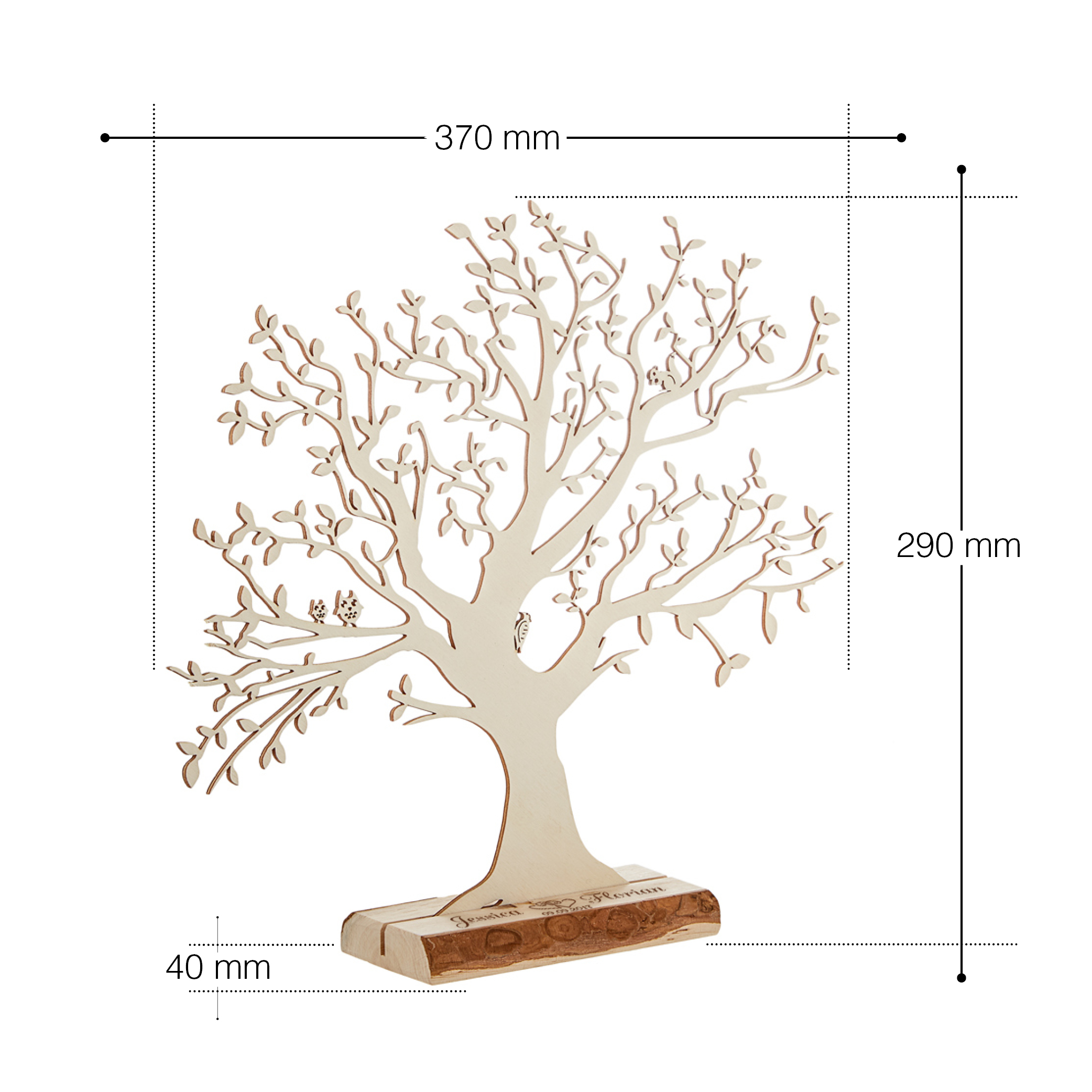 Baum mit Sockel graviert - zur Hochzeit (groß)