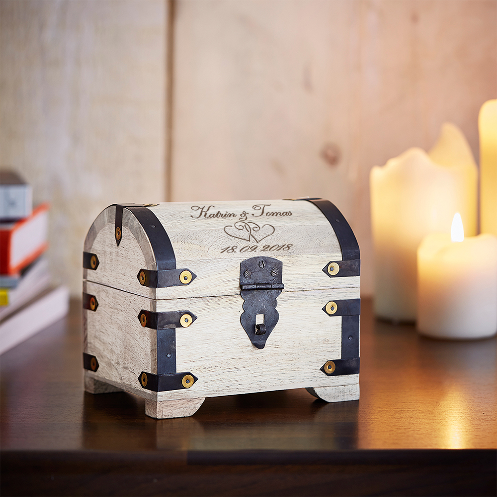 Geld Schatztruhe zur Hochzeit - Weiß 3885 - 2