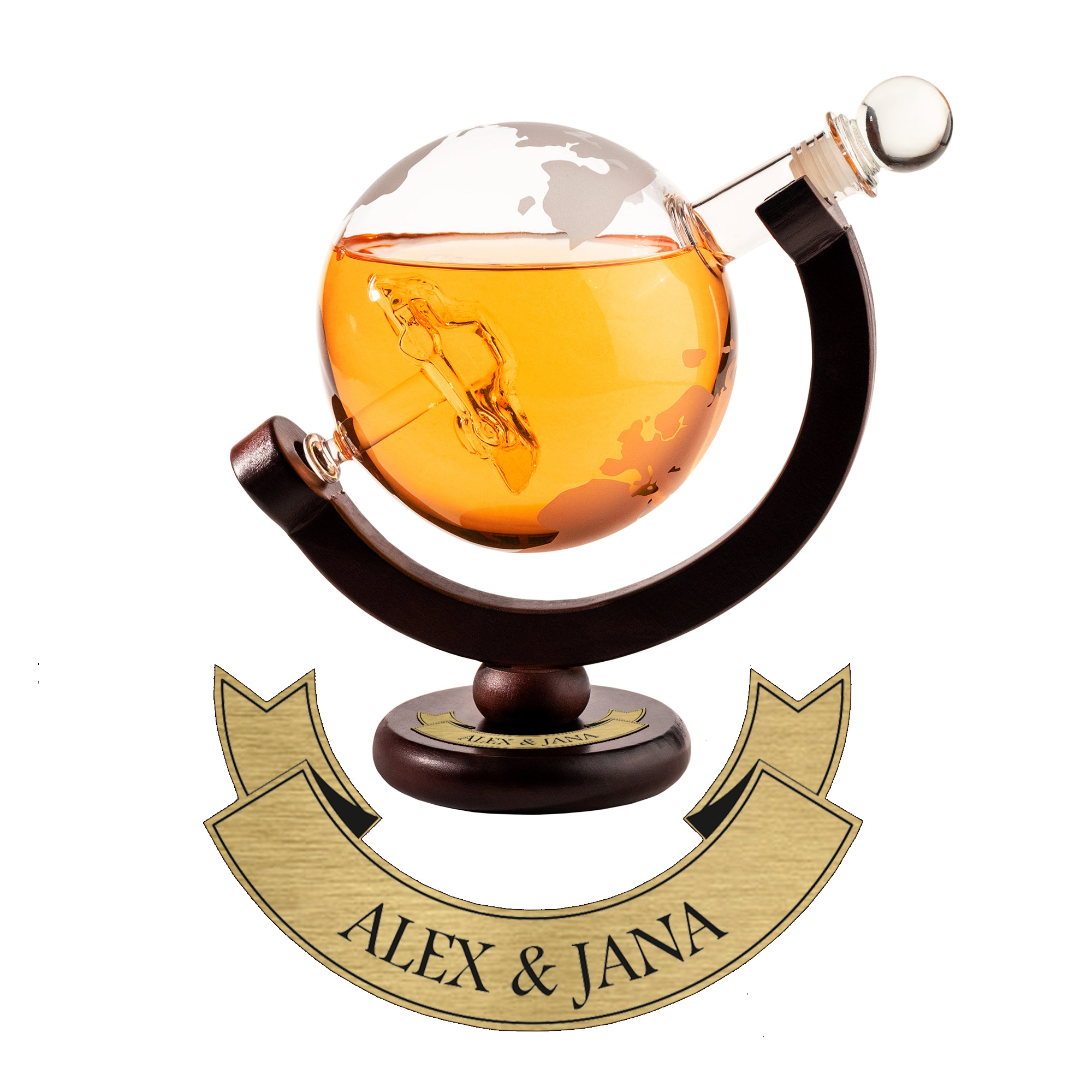 Whisky Globus Karaffe mit Gravur - Auto