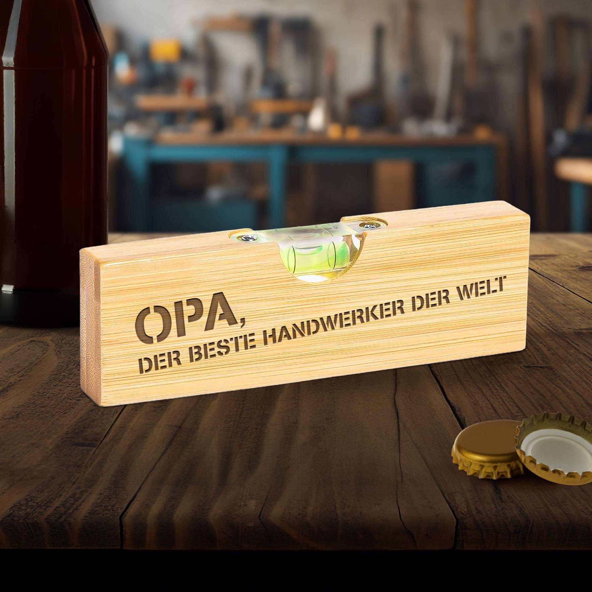 Wasserwaage mit Flaschenöffner - Bester Opa Wasserwaage mit Flaschenöffner - Bester Opa