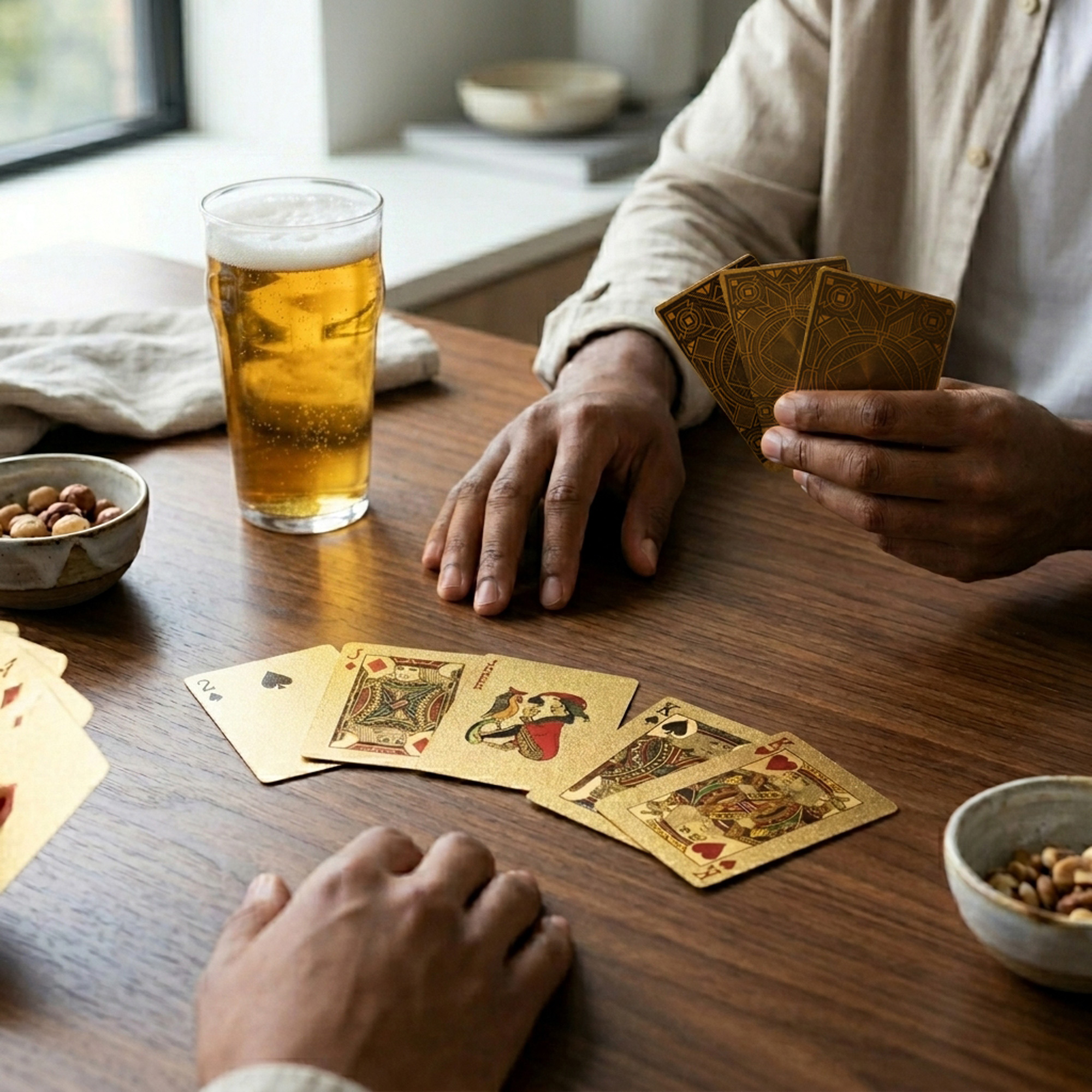 Goldene Spielkarten Deluxe in edler Verpackung