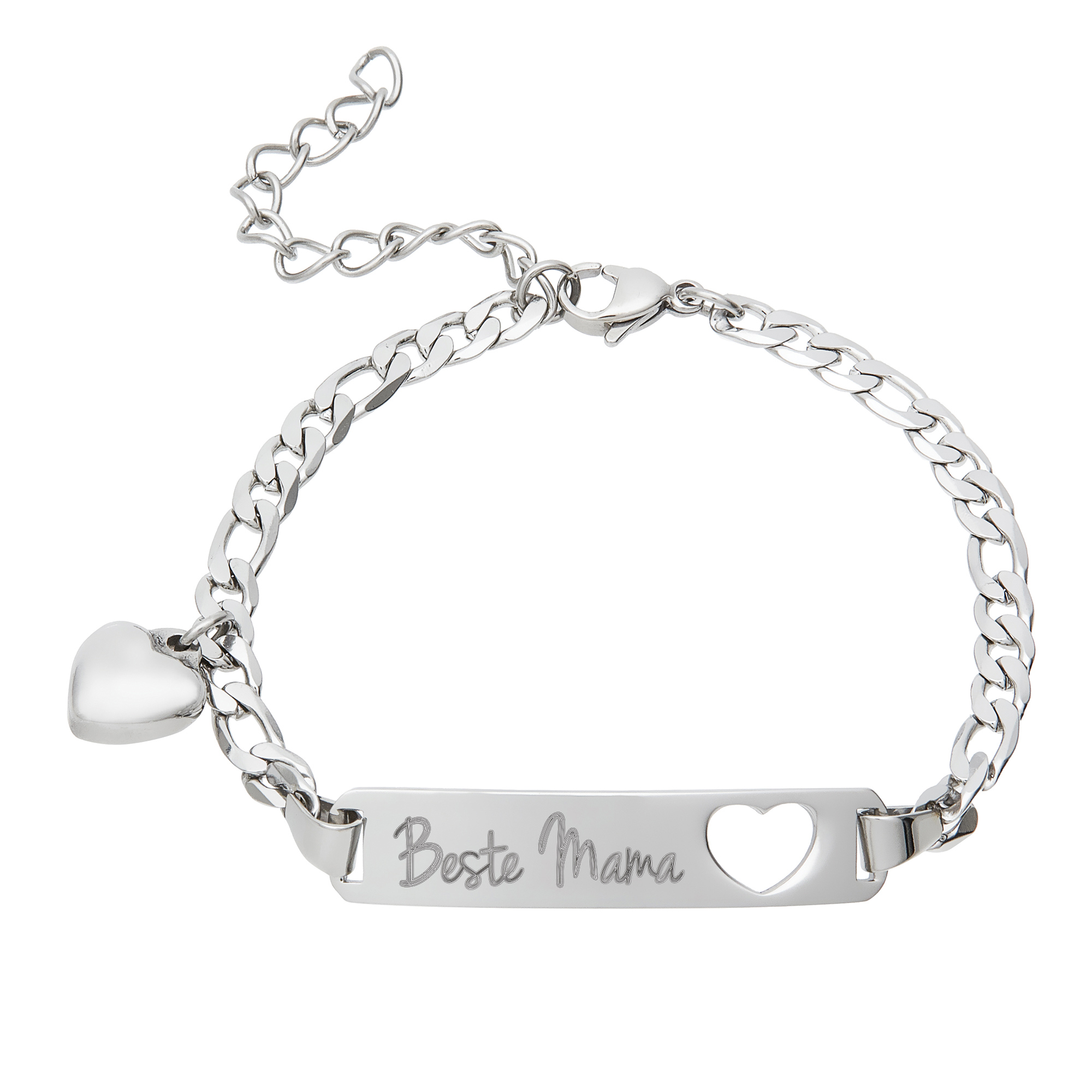 Silber Armband mit Herzstanze - Beste Mama 427-180-MZ - 1
